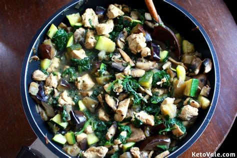 No boring chicken recipes allowed. One-Pan Chicken Breast with Eggplant Recipe | Keto Vale