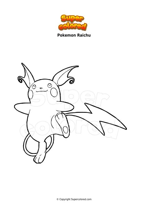 Raichu Pokemon Coloring Page