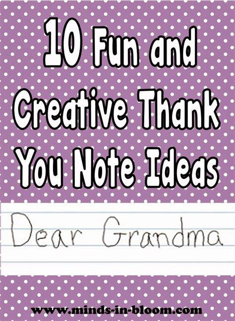 10 Fun And Creative Thank You Note Ideas Minds In Bloom