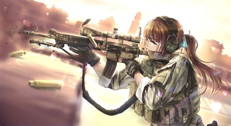 Tc1995 Military Women Anime Girls Weapon Rifles Wallpapers Hd