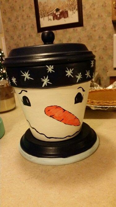 Snowman Candy Dish Clay Pots Clay Post Decorative Jars