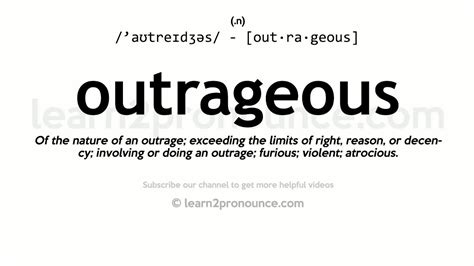 Pronunciation Of Outrageous Definition Of Outrageous Youtube