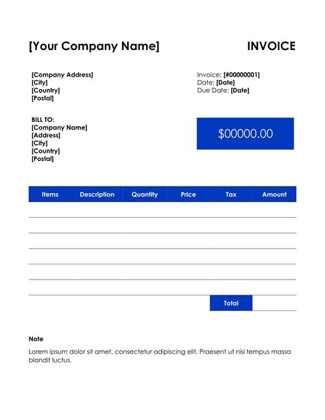 Free Printable Hourly Invoice Templates Excel Word Pdf