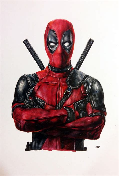 Original Colored Pencil Drawing Deadpool Drawing And Illustration Art