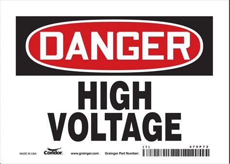 Condor Safety Sign Sign Format Traditional Osha High Voltage Sign