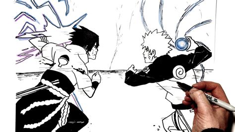 How To Draw Rasengan Vs Chidori Step By Step Naruto YouTube