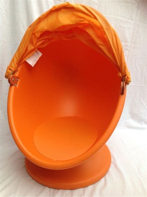 Childrens Ikea Egg Pod Orange Swivel Chair With Canopy Ps Lomsk In