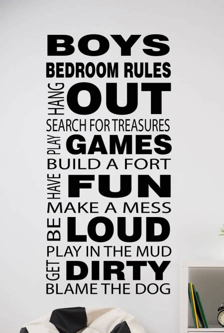 Celebrate Boyhood With Boys Rules Wall Decals