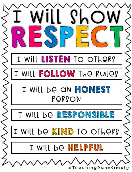 Colorful Respect Poster For Classroom