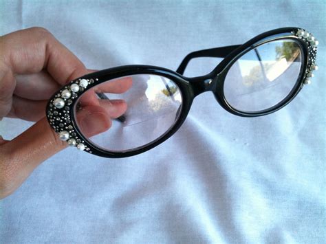 Vintage Sixties Black French Eyeglasses Frames With Etsy Fancy Glasses Glasses Makeup