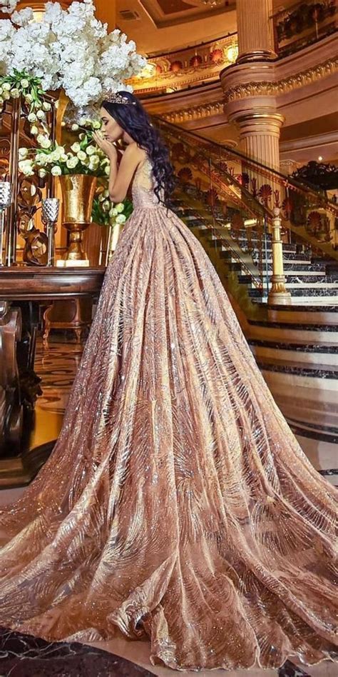 Gold Wedding Gowns For Bride Who Wants To Shine Rose Gold Wedding