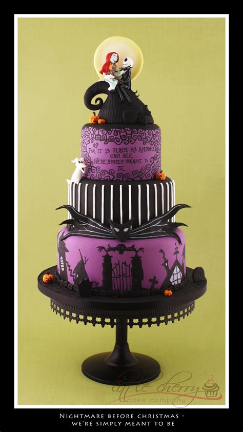 Characters and cake covered in fondant. Nightmare Before Christmas Wedding Cake - CakeCentral.com