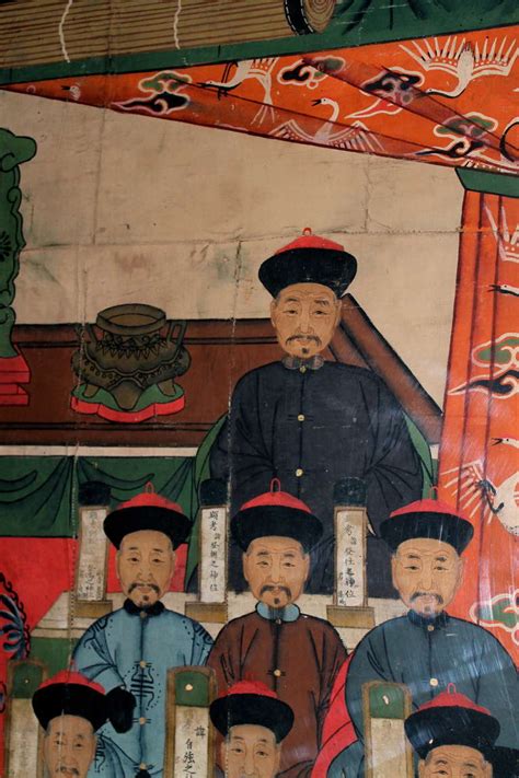 19th Century Chinese Ancestor Portrait Oil On Canvas For Sale At 1stdibs