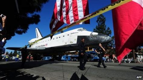 Shuttle Endeavour Finally Completes Los Angeles Journey Bbc News