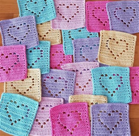 Free Crochet Heart Blanket Pattern Easy To See Color Coded Chart Is
