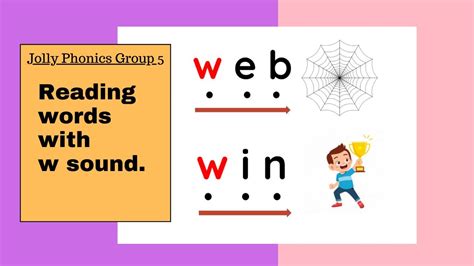 W Jolly Phonics Group 5 Reading W Words For Kids Dot Reading