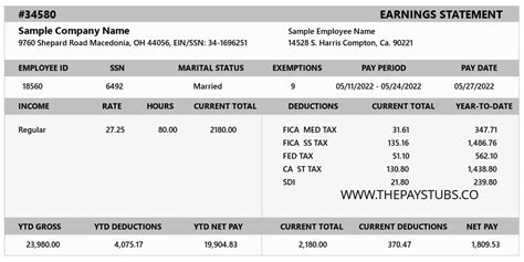 Sample Pay Stub Thepaystubs