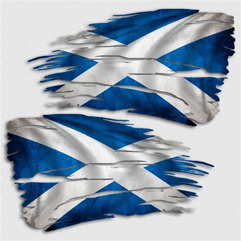 Tattered Scottish Flag Decal Distressed Scotland Country Sticker