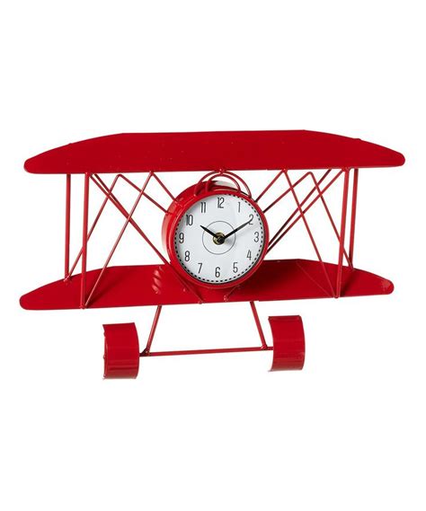 Take A Look At This Red Airplane Wall Clock Today Airplane Wall Red