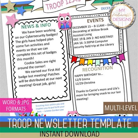 Girl Scout Newsletter Template Tutoreorg Master Of Documents