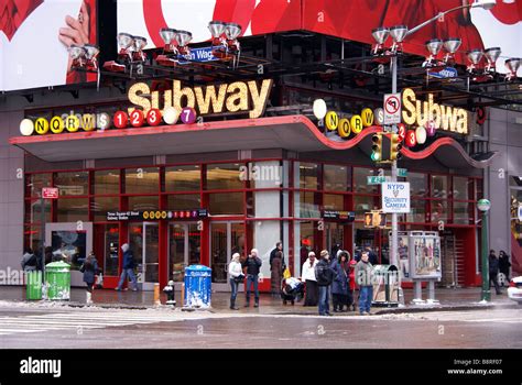 Subway Entrance On Times Square In New York Stock Photo Alamy