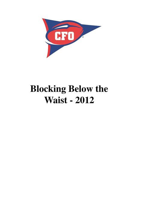 Ppt Blocking Below The Waist 2012 Powerpoint Presentation Free