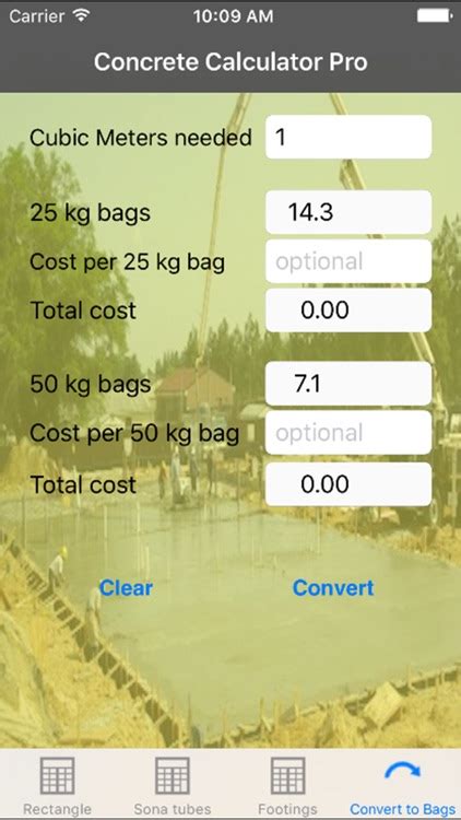 Concrete Calculator Pro Metric By Jeremy Breaux