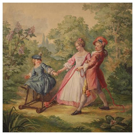 19th Century French Romantic Scene Painting Oil On Canvas At 1stdibs