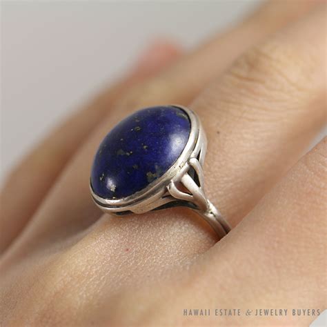 MING S HAWAII RARE LAPIS LAZULI STERLING SILVER RING 6 5 SIGNED MINGS W
