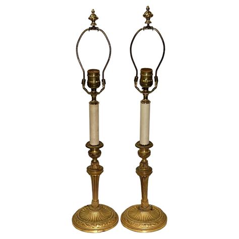 Antique Gothic Bronze Candlestick Table Lamp At 1stdibs