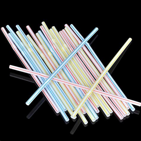 100pcs Disposable Flexible Straws Plastic Drinking Supplies Straws