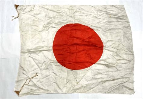Japanese Ww2 Meatball Rifle Or Bayonet Flag Cotton Excellent Enemy