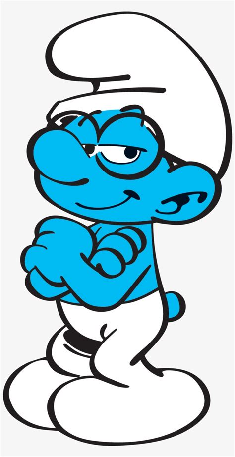 Brainy Smurf Holding A Book Clipart Smurfs Hefty Smurf Cartoon Png