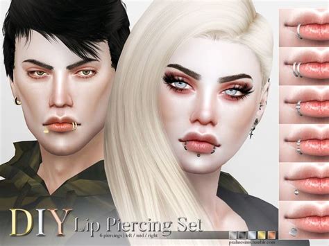 Tsr Pralinesims Diy Lip Piercing Set Sims The Sims