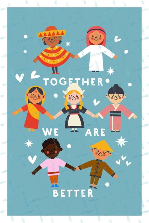 Children Of The World Poster Better Together Print Nursery Etsy Uk