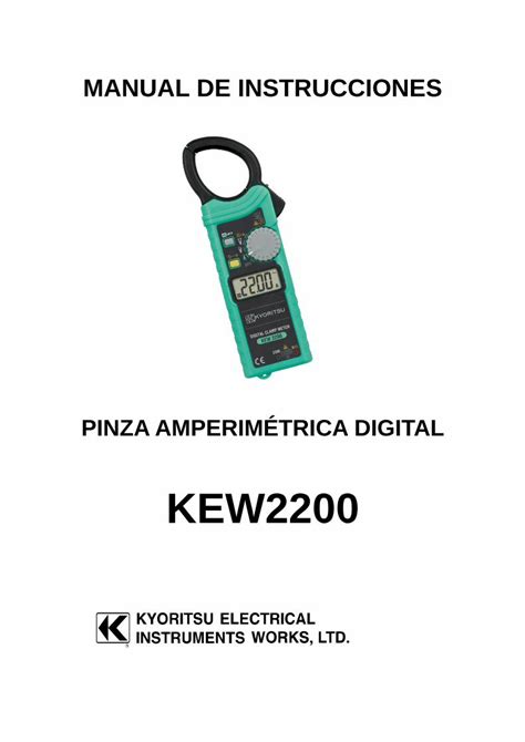 PDF Kyoritsu Pinza amperimétrica digital DOKUMEN TIPS
