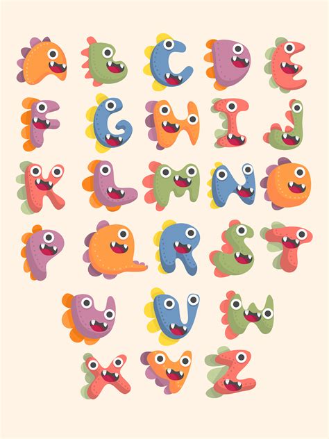 cute dinosaur alphabet font set 676508 Vector Art at Vecteezy
