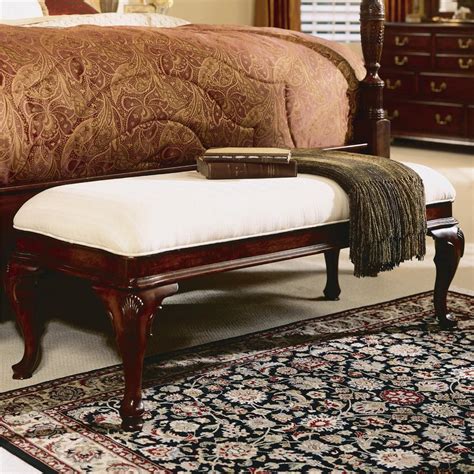 American Drew Cherry Grove 45th Traditional Bed Bench With Cabriole