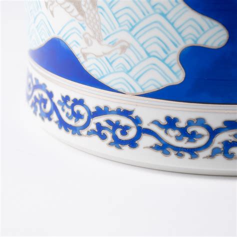 Arita Porcelain Lab Japan Blue Wave and Dragon Sake Cooler in 2022