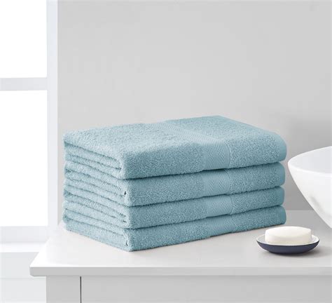 Vcny Home Essex 4 Piece Cotton Bath Towel Set 28 X 43 Seafoam Blue