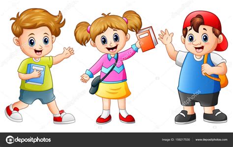 Happy School Kids Cartoon Stock Vector Image By ©dualoro 159217530