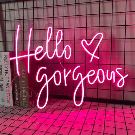 Hello Gorgeous Neon Sign Custom Wedding Decor Best Engagement Etsy