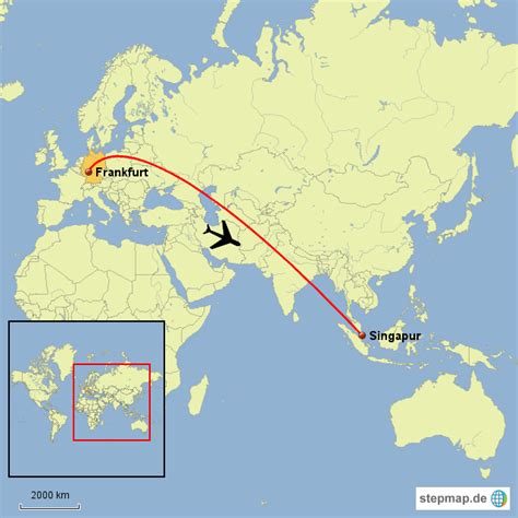 Stepmap Flug Nach Singapur Landkarte Für Deutschland