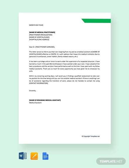 Medical Resignation Letters Template 11 Free Word Pdf Format Download