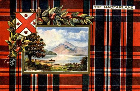 Historic Clan Postcard The Macfarlane Scottish Plaid Scottish