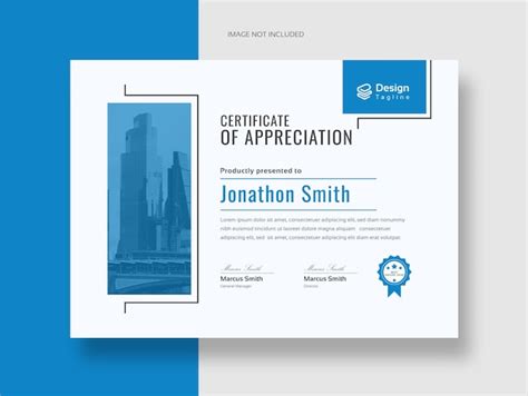 Premium Vector Blue Certificate Of Appreciation Template