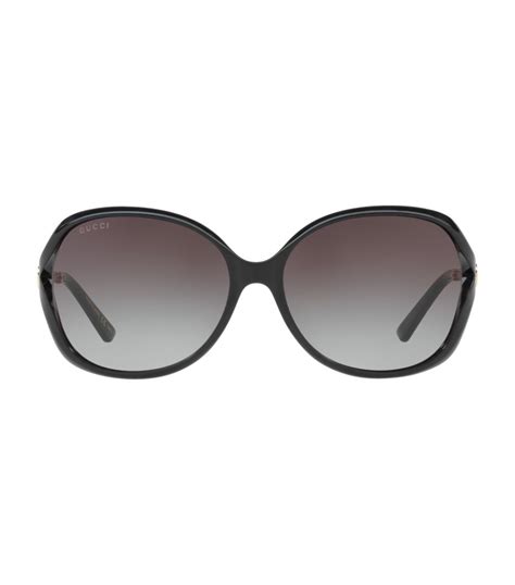 womens gucci black round logo sunglasses harrods uk