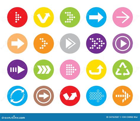 Color Arrow Button Icon Royalty Free Stock Photography Image 34763587