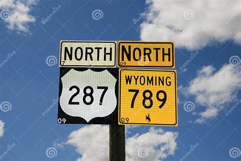 Wyoming Road Signs Stock Image Image Of Roadsign Black 22613811