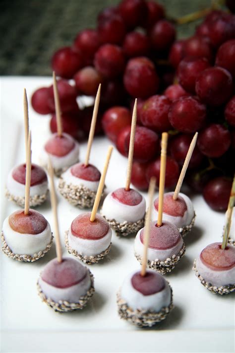 Yogurt Covered Frozen Grapes Dipped In Chia Seeds Popsugar Fitness